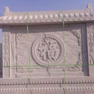 宜宾 芝麻白花岗岩屏风，照壁，影壁