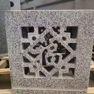 宜宾 芝麻白花岗岩镂空雕花灯笼