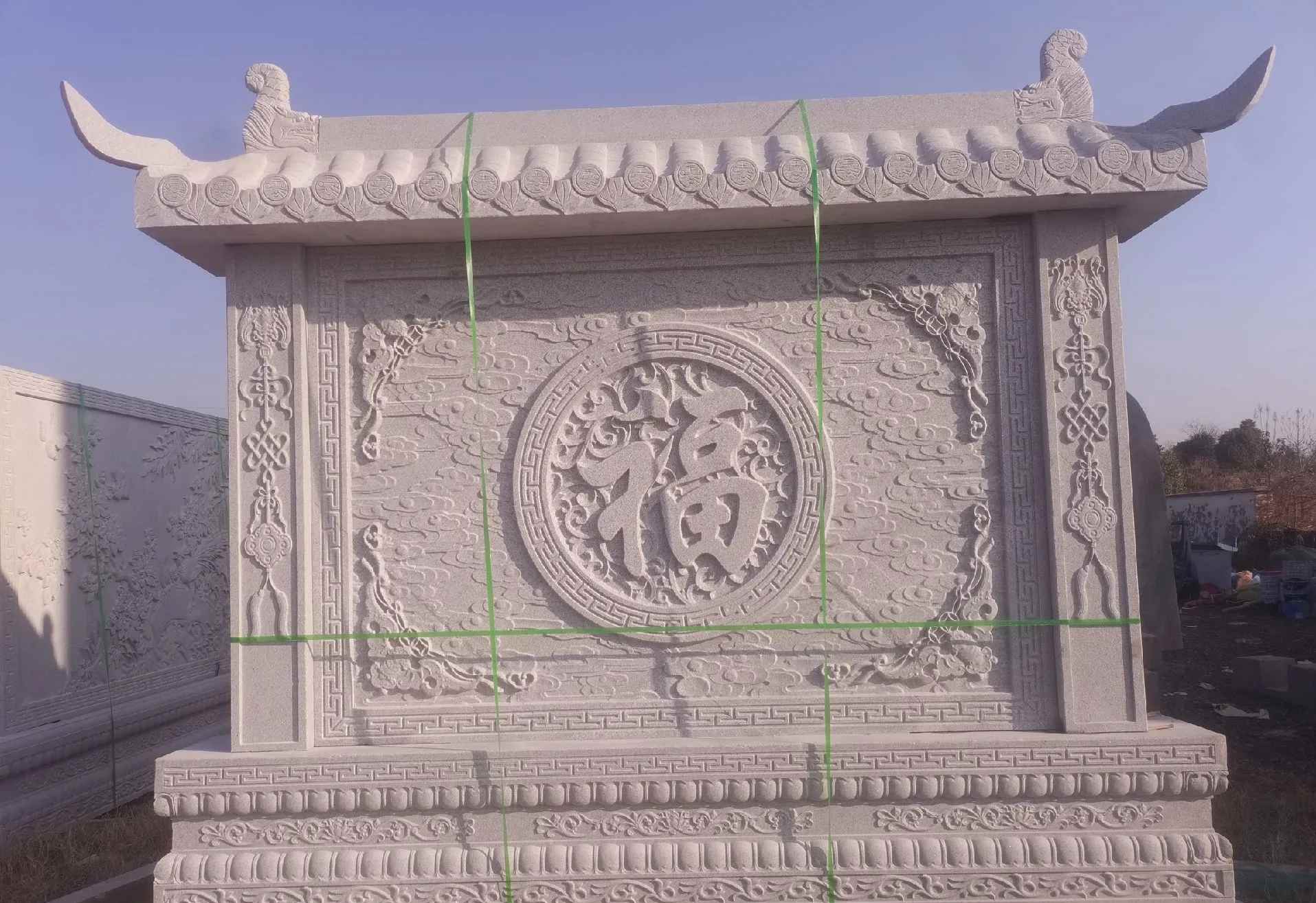 宜宾 芝麻白花岗岩屏风，照壁，影壁